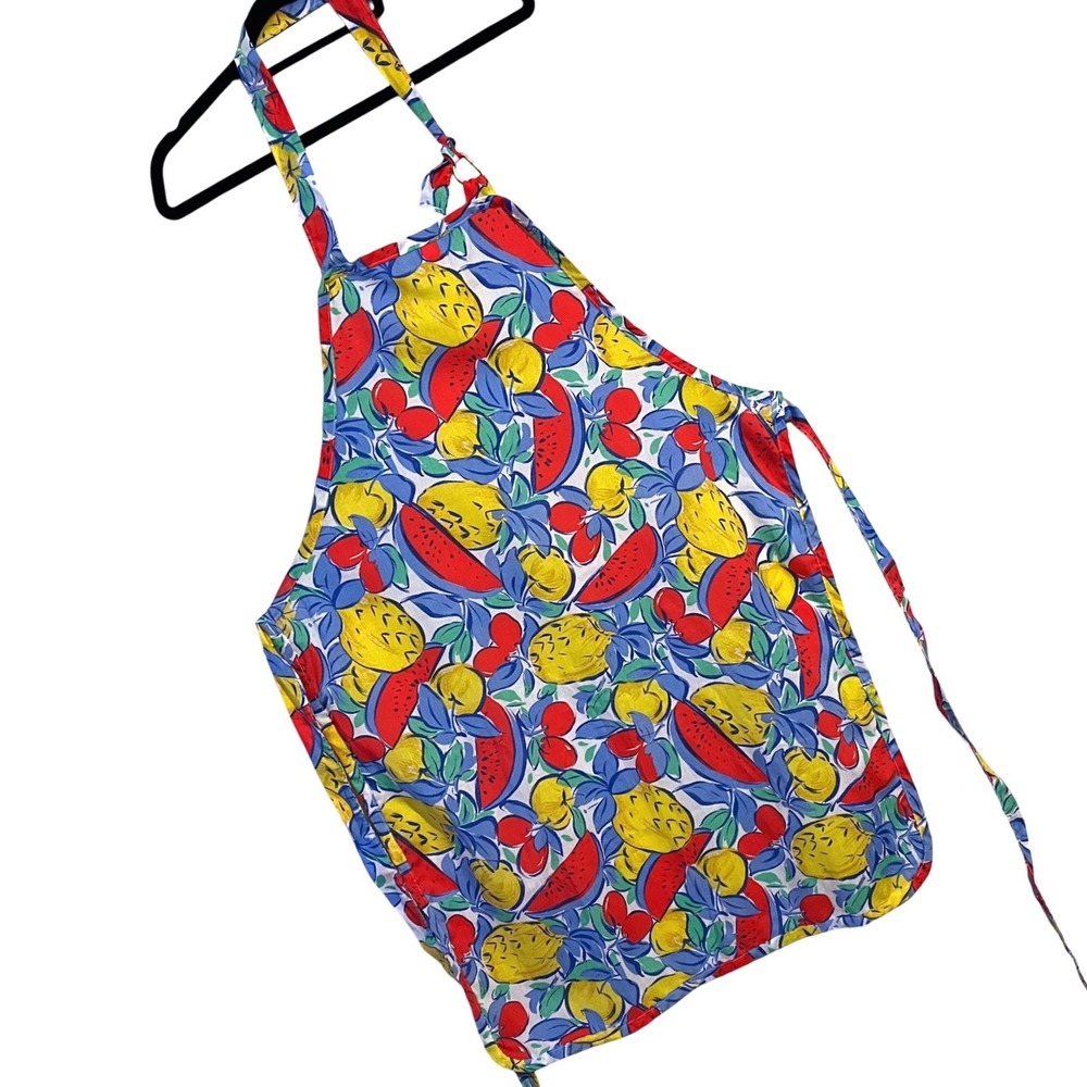VTG Retro Fruit Print Apron 100% Cotton Kitchen Cooking Baking BBQ‎ Ritz 70s